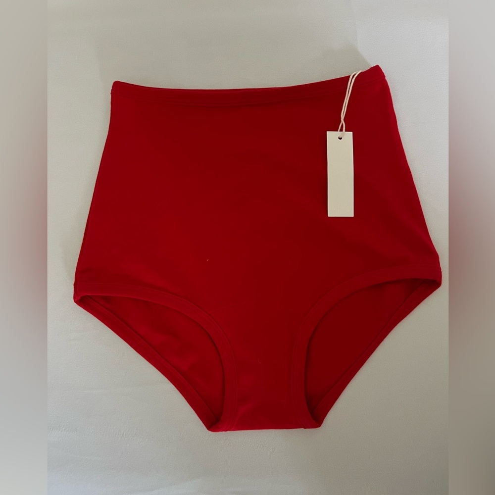 ARQ Organic Cotton High Waist Hi Rise Undies Red XS